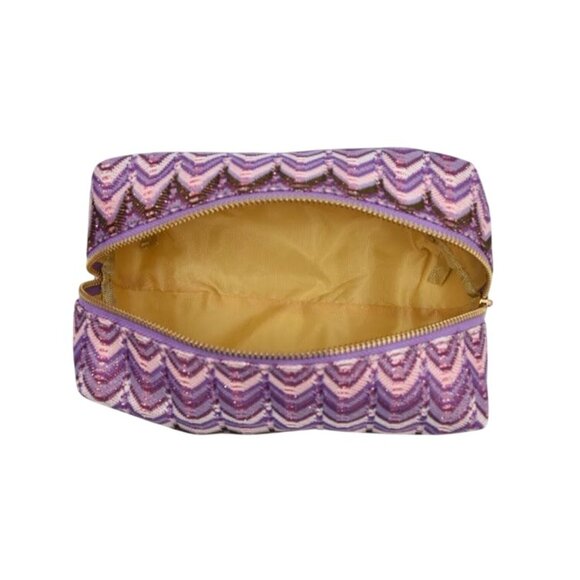 3 Chevron Pattern Toiletry Bags Travel Cosmetic Pouches Zippered Rectangular - Picture 7 of 7